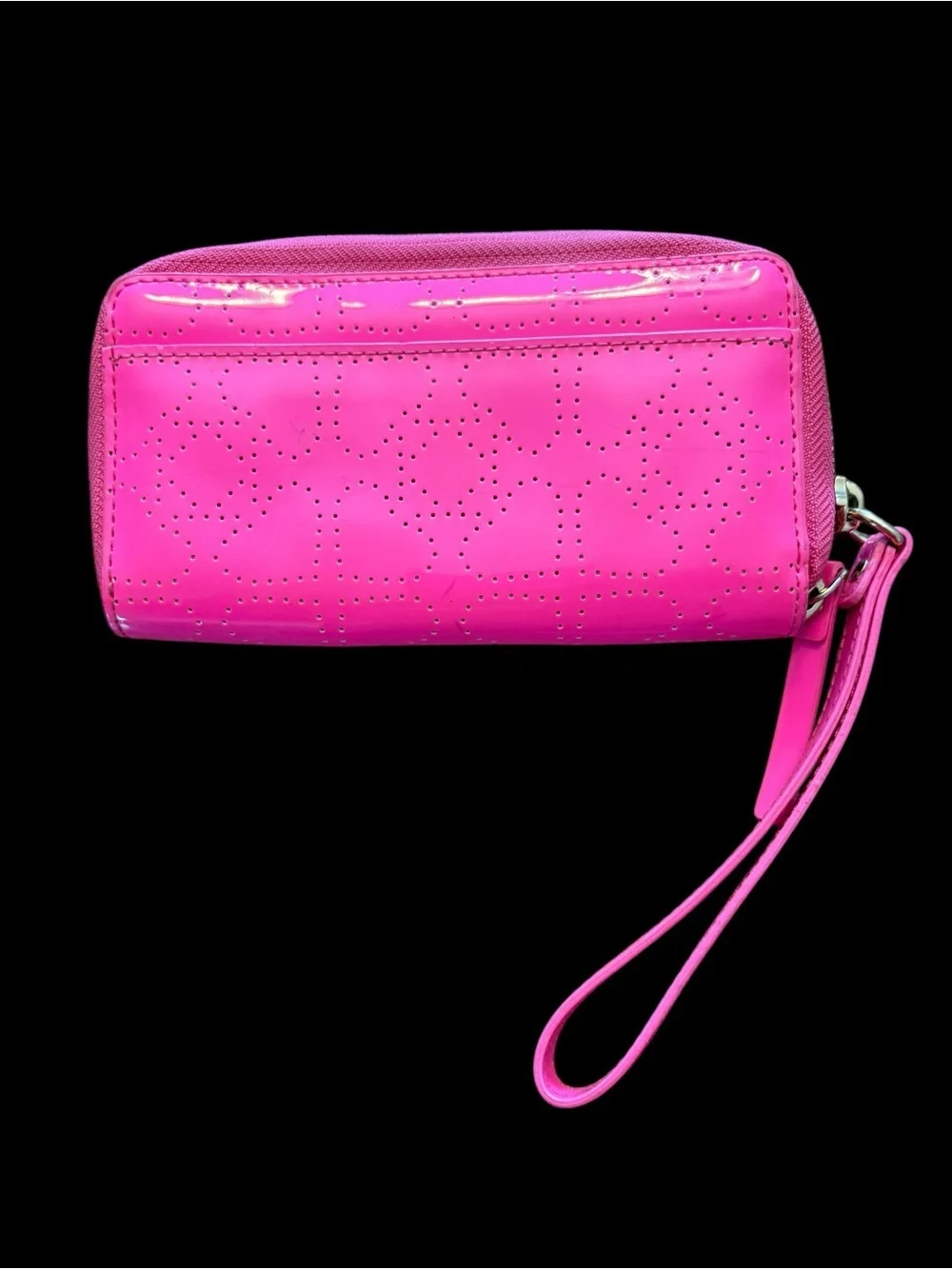 kate spade Hot Pink Perforated Wristlet Clutch